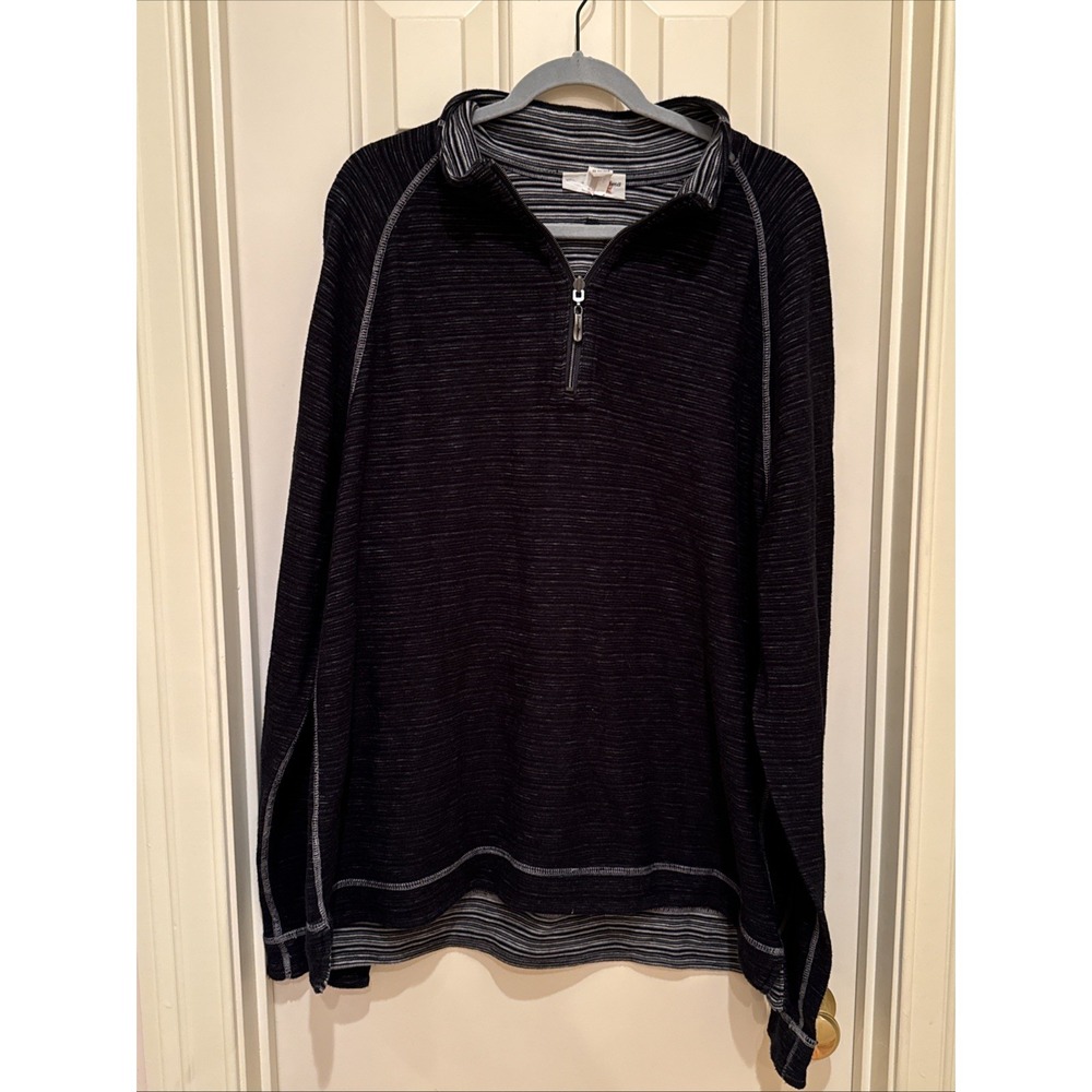 Tommy Bahama XL Reversible Sweater - Black/Grey - Quarter Zip - Men's Casual